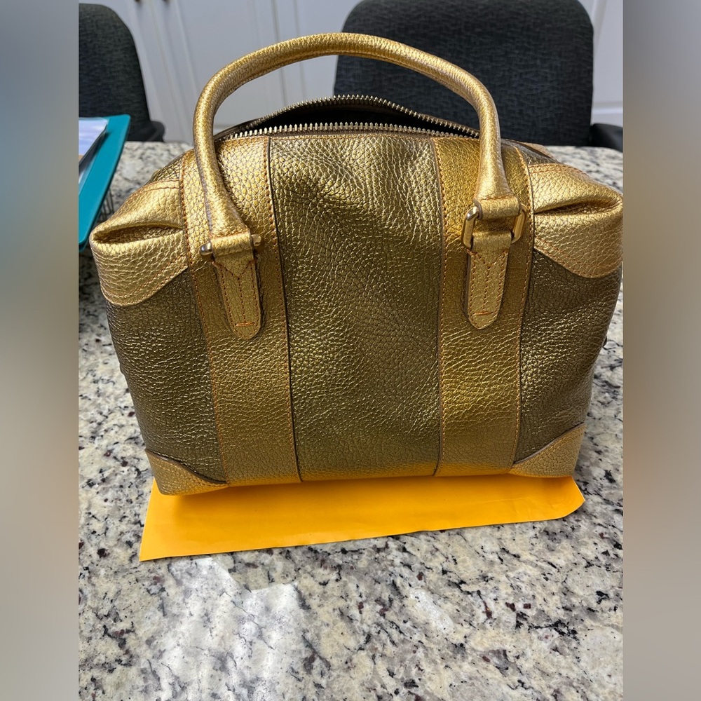 FENDI Authentic Vintage gold leather BOWLER purse